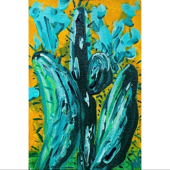Other - Cactus Painting Desert Original Art Canvas Impasto